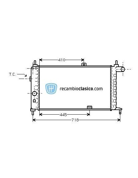 Radiador refrigeración OPEL Kadett E 1.6D OPEL Kadett E 1.8D OPEL Kadett E 2.0GSI